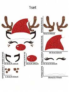 1 Set Cute Christmas Felt Door & Window Sticker Decoration Kit - Reindeer, Snowman, Santa Claus, Snowflake, Christmas Tree And "Merry Christmas" Text Design - For Holiday Home Decor, Creating Festive Atmosphere And Seasonal Celebration (Includes Adhesive Dots) - Multicolor - View 11