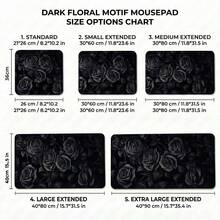 Black Rose Pattern Mouse Pad, Artistic Design Style, Large Desk Mat, Natural Non-Slip Rubber Base, Suitable For Work, Gaming, Office, Home, Women Friends, Back To School Gift, Gaming Mouse Pad, Desktop Accessories, Office Supplies, Desktop Decoration - A - View 10