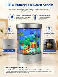 LED Simulated Fish Light Aquarium Lamp, Ocean Simulated Fish Tank Decoration, Frutiger Aero Style Dynamic Fish Light, Sensory Ocean Scene Decoration With Dynamic Fish, Bedroom, Living Room, Office Desktop Aquarium Display Light, USB/Battery Powered - Multicolor - View 7