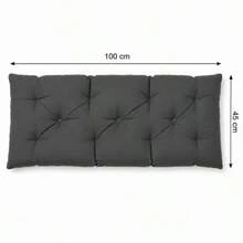 100x45 Cm Soft Fiber-Filled Bench Cushion, Single Seat Cushion (Bottom Part Only), Made In Türkiye. - Dark Grey - View 10