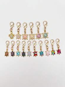 Fashion Mini Set Rhinestone Turtle Keychain Bag Accessory, Premium Turtle Bag Charm, Keychain Pendant, Exquisite Small Shoulder Bag Charm, Phone Charm Car Key Chain And Backpack Charm, School Graduation Gift - Multicolor - View 9