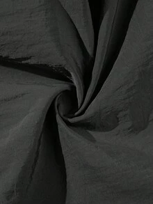 بنطلون باراشوت رجالي بأسلوب الشارع الأمريكي، خط جانبي، ساق واسعة، خصر برباط، فضفاض ومنسدل، خفيف الوزن - رمادي غامق - مشاهدة 6