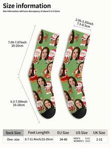1 Pair Customized Face Pattern Socks, Personalized Photo Socks, Custom Printed Socks, Funny Face Socks, Custom Pattern Socks, Print Any Face Pattern On Socks, Anniversary Gift, Valentine's Day Gift, Unique Birthday Gift, Customized Collectible Gift - Multicolor - View 7