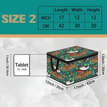 Multi-Size Multi-Pattern Cartoon Print Foldable Storage Box With Zipper Handle, Upgraded Fabric Large Capacity Organizer Bin For Wardrobe, Dorm, Underbed, Clothes, Bedding, Toys, Miscellaneous Items, Home Moving And Organization - Multi-color - View 12
