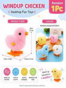 1pc 2pcs 3pcs 4pcs Random Color Jumping Chick Cute Realistic Wind-Up Plush Doll, Moving And Running, Creative Plush Doll Doll For Teenagers, Home Decor Gift - Multicolor - View 12