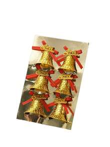1 Set Gold Christmas Bell Decorations, Suitable For Hanging On Christmas Tree And Yard Gift Boxes; Bell Pendant, Holiday Home And Outdoor Decor, Winter Party Decoration - A - View 11