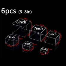 1/6pcs Acrylic Buffet Display Stand, Food Display Rack, Suitable For Buffet Table, Hollow Bottom Dessert Cube Box, White Cube Desktop Storage Rack Storage Box, Suitable For Dessert And Cake Display In Parties, Weddings And Other Festivals - Clear - View 15