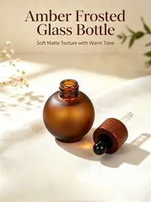 30ML Amber Frosted Glass Dropper Bottle, UV Proof And Blackout Essential Oil Storage Bottle, Free Funnel, Cosmetics Liquid Travel Container, Leak Proof Sealed, Reusable Portable Sample Bottle Very Suitable For Travel And Family Use - Multicolor - View 3