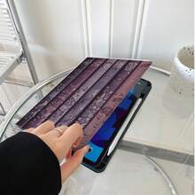 1件復古深色學院風紫色古董書本圖案平板保護殼，相容 iPad Air 6/5/4 &10 (10.9 吋)/Pro 2024、Air M3/A16 2025，相容 Galaxy Tab S9 FE/S8 Plus/S7/S10，相容 Oppo Pad，相容 Matepad，相容 Vivo Pad，相容 Honor Pad，相容 Xiaoxin Pad - 彩色 - 查看 3