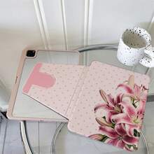 1件可愛淺粉色波點粉色星星百合 360°可旋轉平板保護殼,相容 iPad Air 6/5/4 &10 (10.9 吋) - 相容 iPad Pro 2024, Air M3/A16 2025, 相容 Galaxy Tab S9 FE/S8 Plus/S7/S10, 相容 OPPO Pad, 相容 MatePad, 相容 Vivo Pad, 相容 Honor Pad, 相容 Xiaoxin Pad - 彩色 - 查看 3