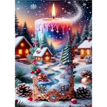 1PC DIY 5D Diamond Painting Kit Christmas Theme Pattern - Round Full Diamond Art Mosaic Craft, Home Wall Decor, Unframed - No Frame - View 1