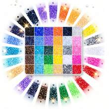 Diamond Setting Kit, 48,000-15,000 Y2K Resin Jelly-Like Flat-Bottomed Rhinestones, 48 Colors, 3mm Rhinestone Setting Kit, Includes 3 Bottles Of B7000 Glue And Tools, Suitable For DIY Diamond Painting Crafts. - Rhinestones - View 3