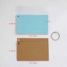 1pc Colorful Ring Binder Index Card, 7.62 X 12.7cm, With Ring Binder And Perforated Lined Memo Card, Portable Review Card, Suitable For School, College, Home, Office, Memory, To-Do List (10 Colors), Learning Supplies, Back To School Essentials - one-size - View 6