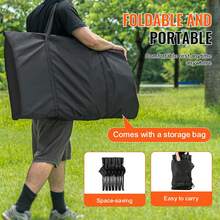 Banco plegable portátil, banco lateral plegable de 6 asientos, banco para acampar al aire libre con bolsa de transporte y respaldo, banco lateral para deportes de equipo para fútbol, pesca, asiento instantáneo sin ensamblaje, negro - Negro - Ver 5