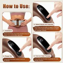 Hailicare Rechargeable Ring‑Shaped Heated Body Massager, Fascia Ring Massager,5 Modes & 5 Intensity Levels 45℃ Constant Temperature Heating, Type‑C Charging Cordless Massage Device With Fixing Strap For Multi‑Area Daily Relaxation - Brown - View 9