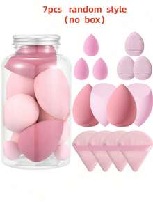14pcs Makeup Sponge Set With Storage Jar, Suitable For Liquid Foundation, Makeup Sponge Finger Covers, Dry And Wet Dual-Use Foundation Makeup Puff - Multicolor - View 10