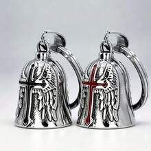 1pc Punk Vintage Style Bell, Zinc Alloy Embossed Pattern, Lucky Amulet Pendant. Suitable For Motorcycle, Bicycle, Pet, Backpack, Key Chain Decoration - Multicolor - View 12