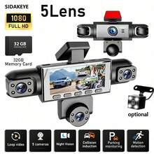 SKYWORTH SIDAKEYE 360° Panoramic 5-Way 1080P Ultimate Dash Cam Kit, Car DVR With Night Vision, 24-Hour Parking Monitoring, G-Sensor, Loop Recording And More - A - View 1