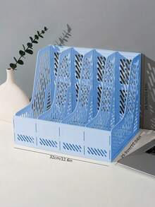 1pc 4-Tier Desktop File Organizer, Large Capacity Storage Box, File Classification, Receipt Organization, Desk Storage, Home Office, Student Test Paper Storage, Back To School Desktop Organizer - A - View 5