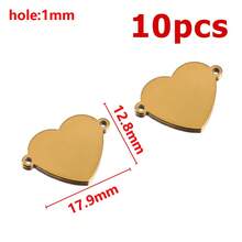 10Pcs Stainless Steel Heart-Shaped Pendant Connectors For DIY Earrings, Bracelets, Necklaces Jewelry Making Accessories - 10Pcs - View 9