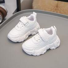 Soft Sole Non-Slip Kids' Sports White Sneakers, Korean Style Spring/Autumn New Casual Versatile Thick Sole Chunky Sneakers For Girls - White - View 2