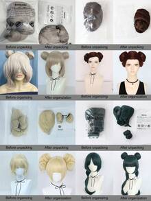 Halloween Cosplay Wigs For Women – Detachable Ponytail & Double Braid Styles, Multi-Color Synthetic Hairpieces For Gothic, Anime & Party Costumes (Pink, Teal, Blonde, Red, Green) - Multicolor - View 8