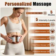 Hailicare Rechargeable Ring‑Shaped Heated Body Massager, Fascia Ring Massager,5 Modes & 5 Intensity Levels 45℃ Constant Temperature Heating, Type‑C Charging Cordless Massage Device With Fixing Strap For Multi‑Area Daily Relaxation - Brown - View 5