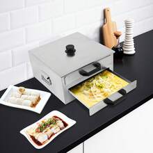 2 Tiers Silver 304 Stainless Steel Manual Cantonese Rice Noodle Rolls Machine With Openable Cover For Home And Commercial Use - View 2