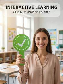 Double-Sided "True" & "False" Sign Handheld Response Cards,Suitable For Classroom Teaching,Family Games,Interactive Learning Activities, Team Building Voting,Back To School Gifts,Photo Props - Multiple Styles - View 7
