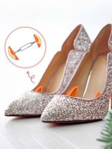 2 Pairs Orange Adjustable Plastic Shoe Stretchers, Compact Portable Shoe Toe Expanders, Suitable For Short And Long Trips, Home Use, High Heels, Business Shoes, Anti-Wrinkle Shoe Tool - Orange - View 6