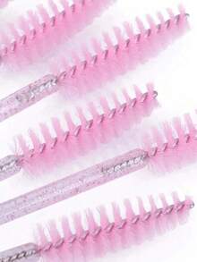 20/50PCS Pink Mascara Wands,Plastic Handles With Nylon Bristles, For Lash Extensions, Brow Grooming, Mascara Application,Travel And Daily Use,Beauty Gift,Makeup,Back To School,Room Decor,Travel Essentials,Tweezers,Bedroom Decor,Eyebrow Razors Plastic - Upgraded Version - View 6