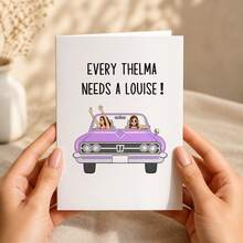 Heartfelt Thelma And Louise Friendship Greeting Card For Best Friend, 1 Card + 1 Red Envelope, 5 X 7 In, 350gsm Cardstock, Blank Inside For Personal Message, Female Friendship Gift For Her - One Size 1 - View 1