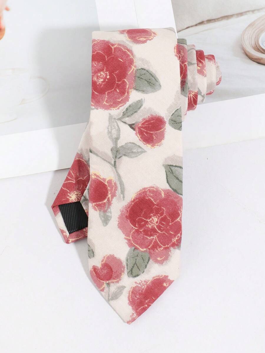 1PC Men's Casual Floral Pattern Tie Suitable For Holiday Party Wedding Matching - Multi-color-d - View 1