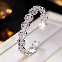 Silver Smiling Face Bracelet, Delicate And Minimalist Design, Suitable For Dates, Gatherings, Party Gifts - Multicolor - View 6