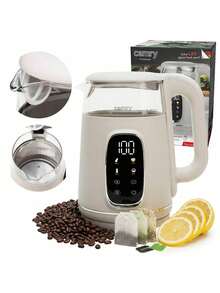 CAMRY Glass Electric Kettle With Temperature Control & LED Display, Smart Kettle - 1.7L, 40-100C Range, Touch Panel - EU E Type Plug(220-240V) - View 9