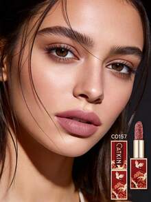 CATKIN Rouge Matte Carving唇膏，防水持久缎面柔滑唇膏，全新CO157玫瑰色 - CO157 (NEW) - 查看 4