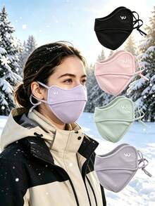 5/1pc Masker Wajah Hangat Musim Dingin, Unisex Desain Pelindung Mata Stereo 3D, Masker Wajah Tahan Angin dan Dingin yang Bernapas, Bersepeda, Olahraga Luar Ruangan, Masker Wajah Hangat Sehari-hari Musim Gugur/Musim Dingin, Penutup Wajah dengan Tali Telinga yang Dapat Diatur Warna Solid - MultiWarna - View 2