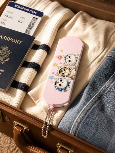 Cute Cat-Printed Folding Makeup Mirror, Mini Foldable Handheld Mirror, Portable Makeup Mirror For On-The-Go Use, Everyday Pocket Mirror, Perfect For Girls And Students, Ideal For Travel, Camping, The Office, Home, And Outdoor Use