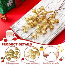 10pcs/Set Shiny Artificial Berry Branches, Reusable Plastic Berries With Glittery Stems, Christmas Tree And Wreath Making Holiday Decor, Suitable For All-Year Holiday Decoration - Multicolor - View 5