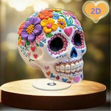 2D Acrylic Desktop Decor, Day Of The Dead Halloween Home Party Decoration - C - View 2