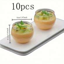 1/10/20/30/50/60/80/100pcs Clear Round Mini Dessert Cups, Spherical Transparent Cups With Excellent Clarity And Texture, Suitable For Ice Cream, Jelly, Pudding, Desserts, DIY Storage, Party Decorations, Home Gathering Creative Platter Display Container Set - Clear - View 17