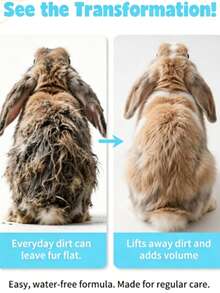 Waterless Strawberry Scented Rabbit Shampoo Foam - Quick Dry Deodorizing Formula | Contains Plant Extracts, Gentle And Non-Irritating | Suitable For Small Animals, Rabbits And Sensitive Pets Stress-Free Care - 1PC - View 2
