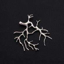 5pcs Gold & Silver Copper Tree Branch Pendant Bases, Suitable For DIY Handmade Crafts, Can Be Paired With Natural Gemstones, Crystals, Raw Stones, Pearls And Other Materials For Inlay Design - Multicolor - View 10