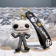 Disney Cartoon Skeleton Silicone Keychain With Printed Lanyard, Car Key And Interior Hanging Accessory, Creative Bag Charm Decor, Suitable For Halloween Adult Gift - Multicolor - View 7