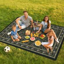 Floral Picnic Blankets Waterproof Foldable, 60X80 Packable Picnic Mat Vintage Outdoor Blanket For Grass, Large Beach Blanket Sandproof Picnic - ColorA - View 2