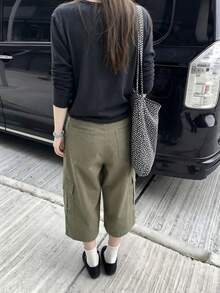 Atasan Pullover Rajut Leher V Kasual Wanita Terbaru untuk Musim Semi/Gugur, Serbaguna untuk Pemakaian Sehari-hari - Grey - View 5