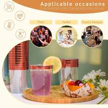 20pcs 10OZ Clear Plastic Cups, Cocktail Cups, Ice Cream Cups, Champagne Cups - Rose Gold - View 6