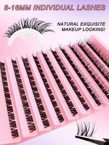 120pcs C-Curl Single Cluster False Eyelashes, Cat Eye Effect, Segmented Single Lash, Pointed Tip, Single Lash Extension - D - View 6