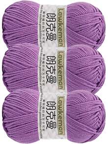 Lawkeman 3pcs/(140-150g) 4-Ply Milk Yarn, Soft Crochet Yarn, Approx. 45g/Pc, Suitable For Handmade DIY Knitting And Crochet Blankets, Sweaters, Scarves, Shawls, Suitable For All-Season Warmth - Multiple Styles - View 13