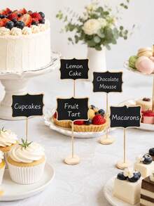 5/10pcs Mini Desktop Chalkboard Signs (With Stand), Reusable, Suitable For Wedding Place Cards, Food Labels And Table Number Cards - Multicolor - View 4